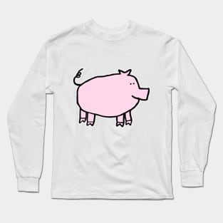 Soft Pink Pig Right Long Sleeve T-Shirt